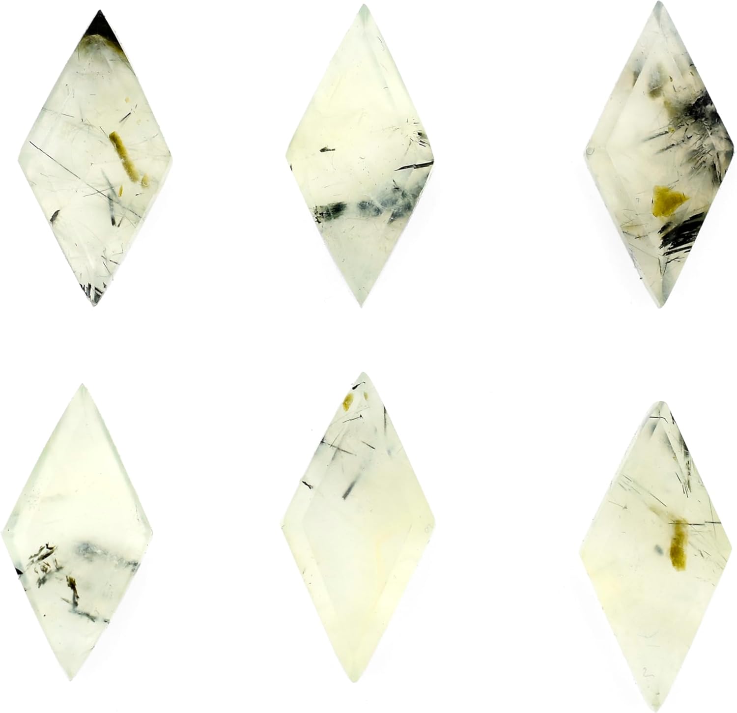 Natural Prehnite Stone Beads for Jewelry Making Diamond Shape Gemstone 10X20 mm Faceted Cut Slice Loose Stone Crystal Birthstone DIY Bead