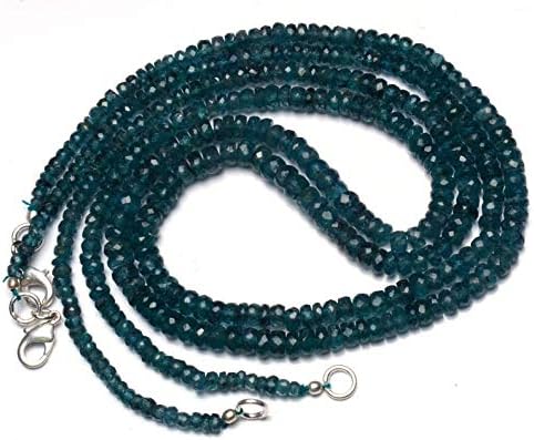 Natural Gemstone Rare Moss Green Kyanite 4 to 5.5MM Faceted Rondelle Beads 19 Inch Full Strand Fine Quality Beads Complete Necklace