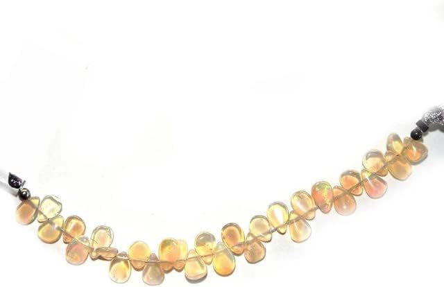 Ethiopian Opal Jewelry Gemstone Necklace Beads - Pear Yellow Smooth Handmade Natural Ethiopian is Perfect for DIY Jewelry Making Earrings CHIK-STNRD-24299