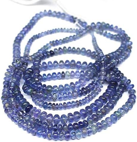 Natural Blue Tanzanite Smooth Loose Rondelle Gemstone Craft Spacer Beads Strand 16 Inch Long 6mm 6.5mm Code-HIGH-275
