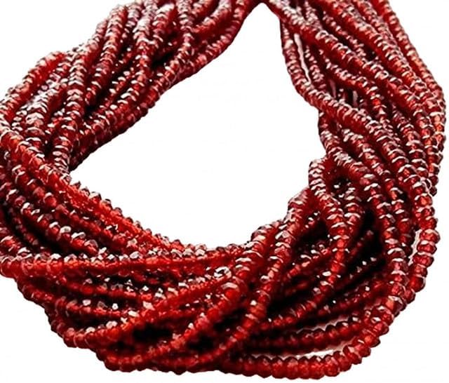 Natural Garnet Faceted rondelles Beads, 3 mm 13