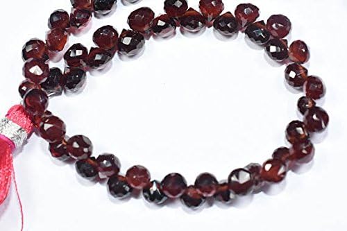 13 inch natural beads strand of 4.5-5mm faceted onion mozambique garnet gemstone briolletes beads for DIY jewelry - necklace, bracelet, earring, ring.