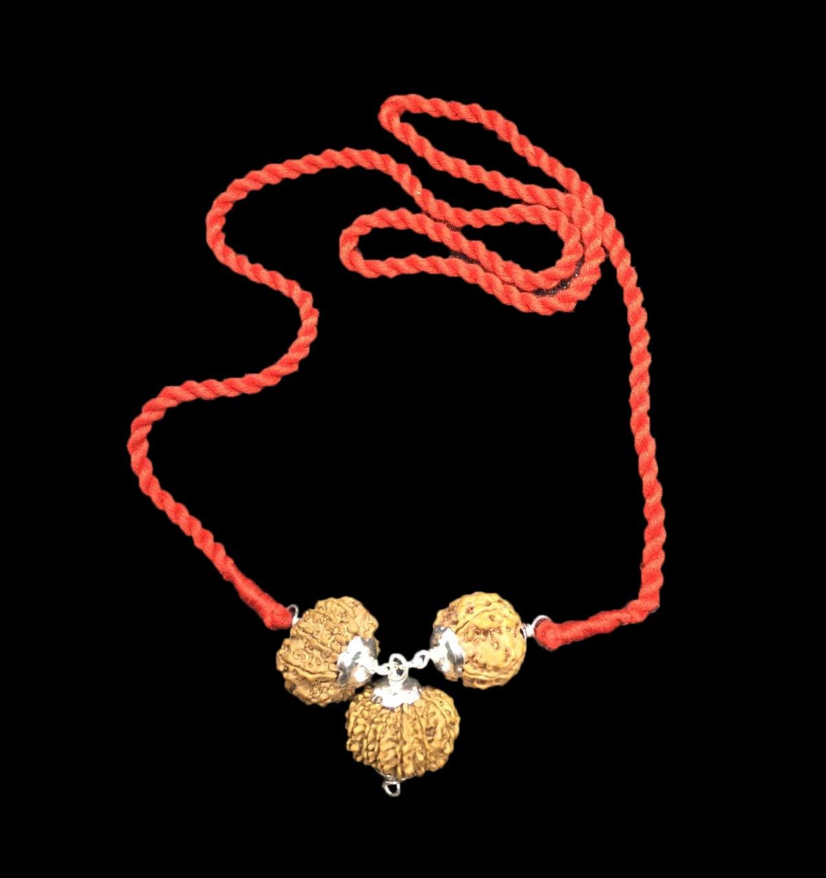 Rudraksha Combination for Doctors 4,9,12 Mukhi Nepal in Silver Pendant IGL Lab Certified Original Genuine Beads (Small)