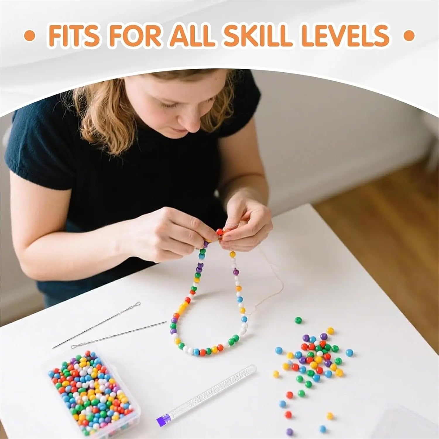 Beading Needles 4/8/12set* 6Pcs Beading Needles Collapsible Eye Twist Seed Bead Twisted Wire Needle for Jewelry Making(12set)