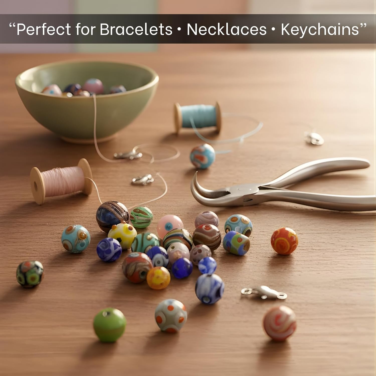 Handcrafted Lampwork Glass Beads | Artistic Mixed-Shape Multicolor Bead Strands for Adult Jewelry Making & Professional Craft Design | 100 Strands of Handmade Glass Beads