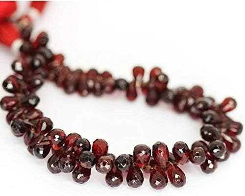 1 Strand red Garnet Tear Drop Faceted 9'' Long Strand Gemstone Beads, Jewelry Supplies for Jewelry Making, Bulk Beads, for Meditation Jewellery for Reiki Healing Mystic Gemstone 6mm to 12mm