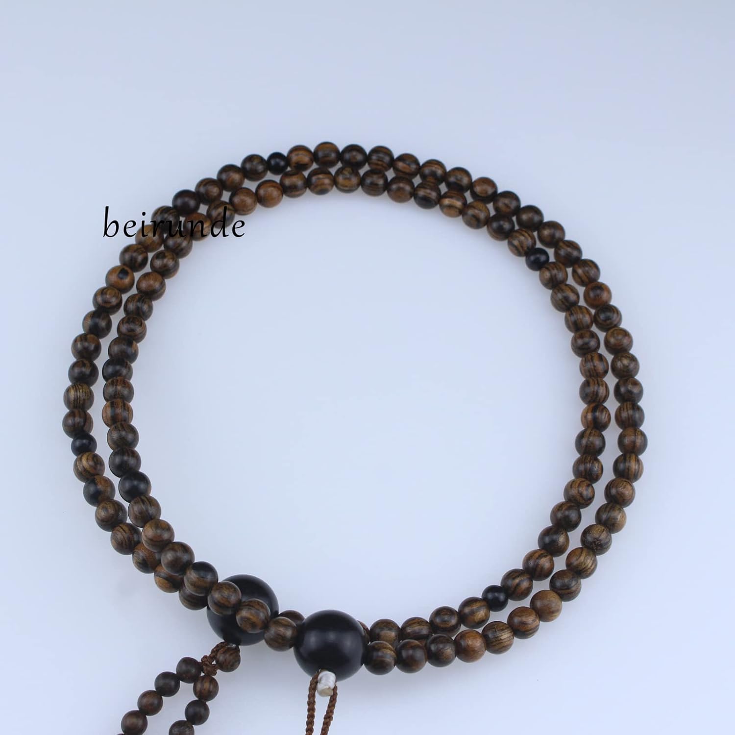 Dark Brown Wood Beads Japanese Soka Gakkai SGI Juzu Nichiren Buddhism Prayer Beads