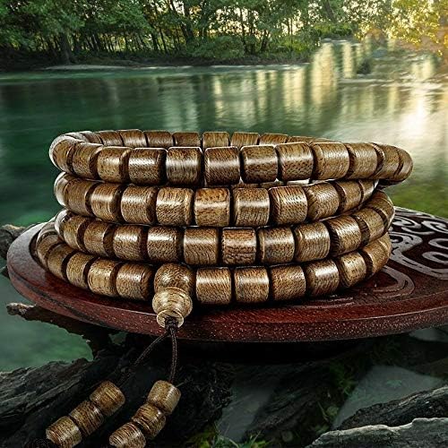 GLW Kalimantan Genuine Natural Wild Agarwood Aloewood 6mm MALA Prayer Beads # 4707