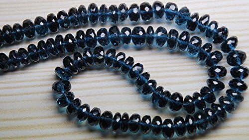13 inch natural beads strand of 5.8-6mm faceted rondelle london blue topaz gemstone beads for DIY jewelry - necklace, bracelet, earring, ring.