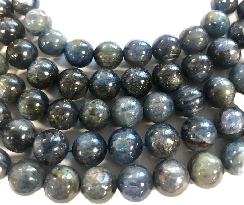 13 inch Strand of Natural gem Kyanite, 14mm Round Smooth Beads for DIY Jewelry Making. | Beads_05048