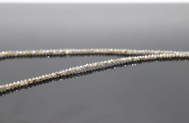 Natural Champagne Diamond Faceted Rondelle Beads 1.8-2.2 mm Light Brown Diamond Faceted Beads Diamond Rondelle Beads