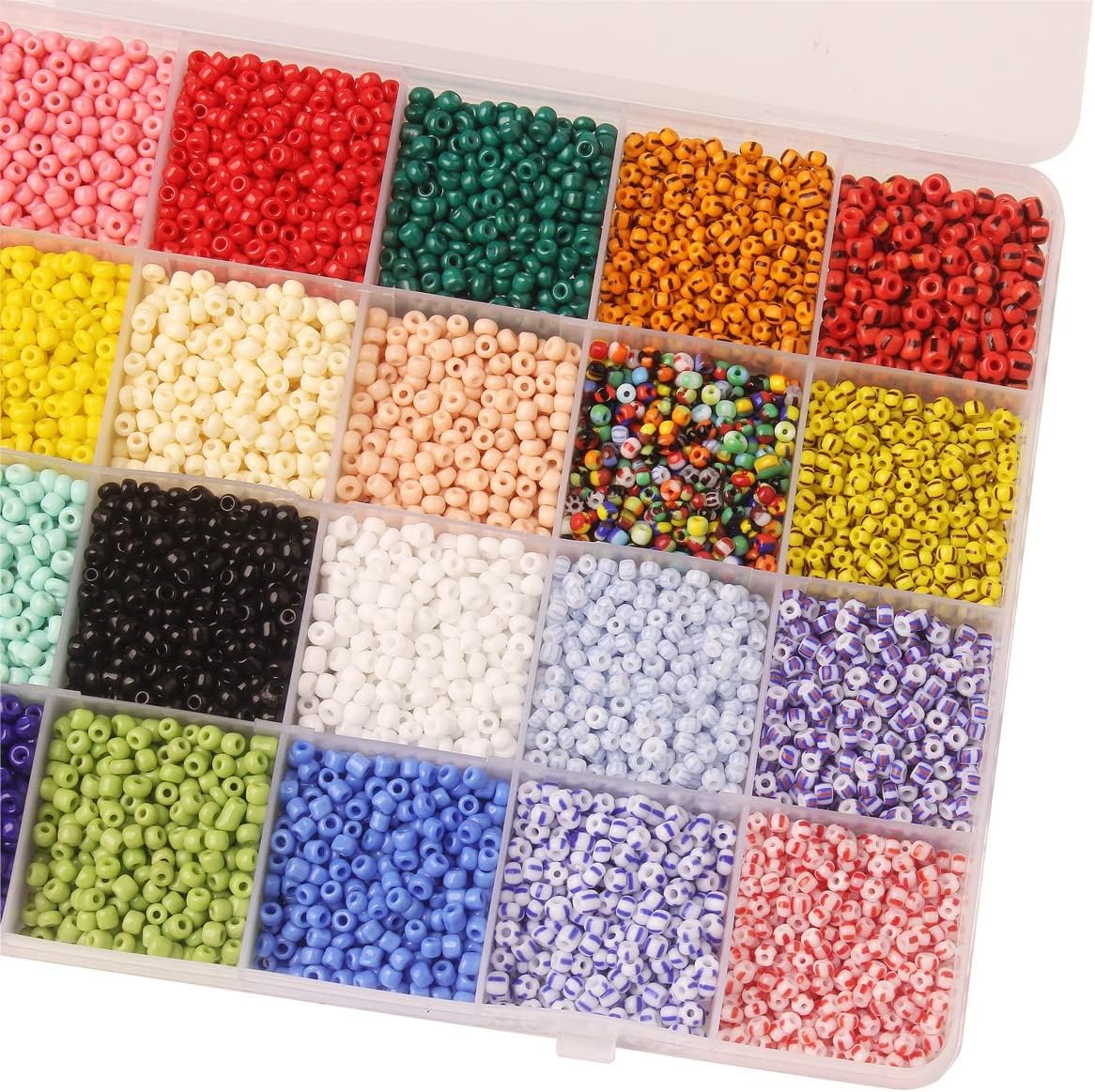 LUYILA Round Acrylic Letter Glass Seed Beads Set for Bracelet Jewelry Making Bulk Needlework DIY Accessories Kits (Size : 3MM)
