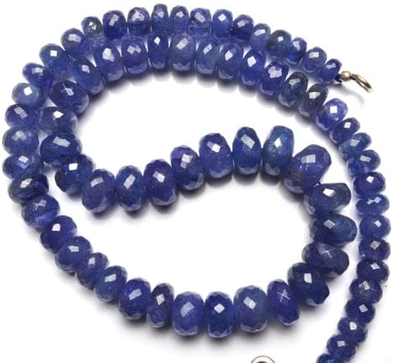 BEADS GEMSTONE 1 Strand Natural Tanzanite Gemstone Big 6 to 11MM Faceted Rondelle Beads 17 Inch Code-HIGH-5190
