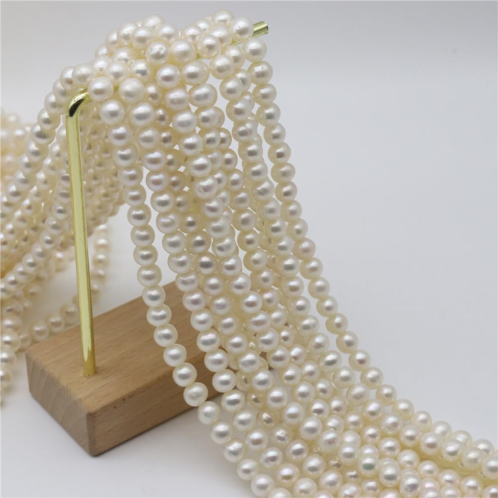 5Mm-6Mm Natural Freshwater Pearls Beads Rice Shaped Circular Flat Shape Irregular Beads for Jewelry Making Shape 2 500 Pieces