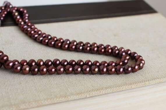 Freshwater Pearl Copper Bronze Roundish Oval 6 to 6.5mm 68 Beads Full Strand