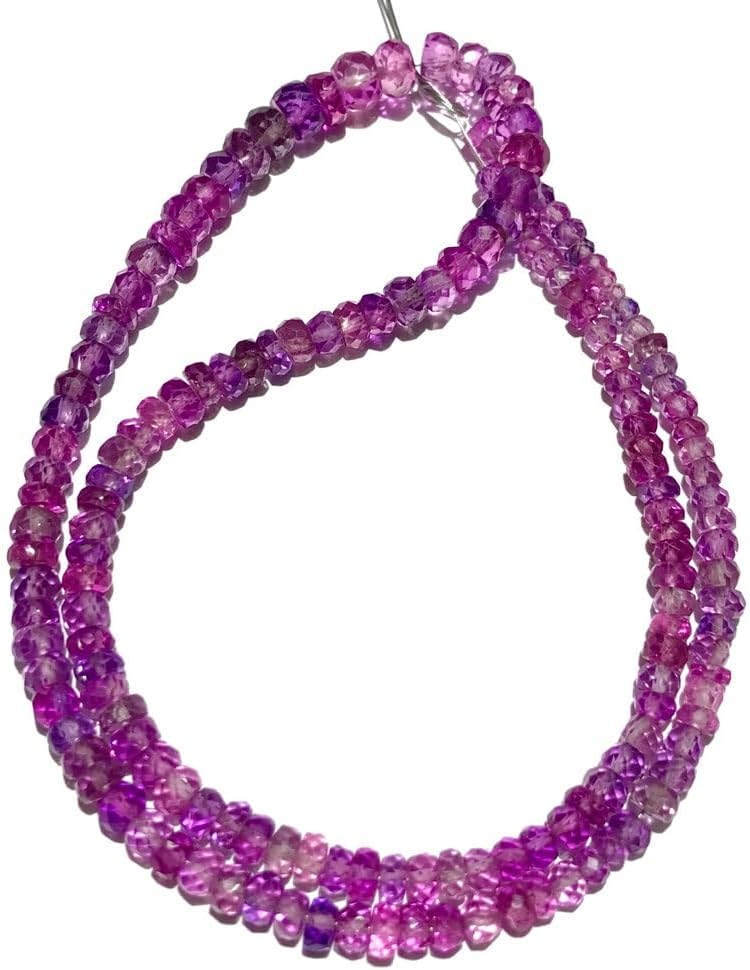 Natural AAA+ Pinkish~Purple roundelle facated Beads 4-6MM 18 inch Long String Jewelry Making Gemstone Beads for Necklace Bracelet