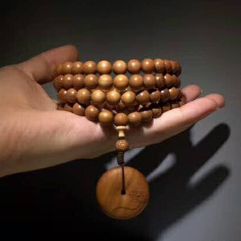 Mascot Wooden Crafts Wood Carving Art Wood Decoration Artwork 老山檀香手串生莲108颗 文玩手串念珠男女檀木佛珠手链(DIY不沉水6MM老山)