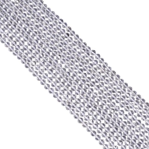 Natural White Crystal Gemstone Round Shape Faceted Beads 4X4mm 25 Strand 13