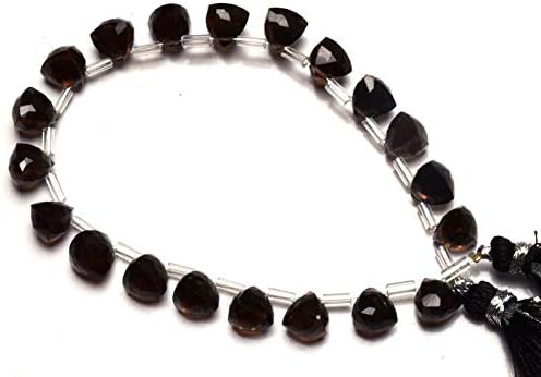 GEMZ 8 inch Strand of Natural Smoky Quartz Trillion Shape Faceted Cut Smoky Color briollete Beads for DIY Jewelry Making- Earring Necklace Bracelet.