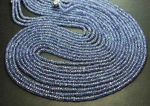 Full 14 Inches Strand,Natural Tanzanite Micro Faceted Rondelles Blue 2.75-3.25mm Code-HIGH-56160