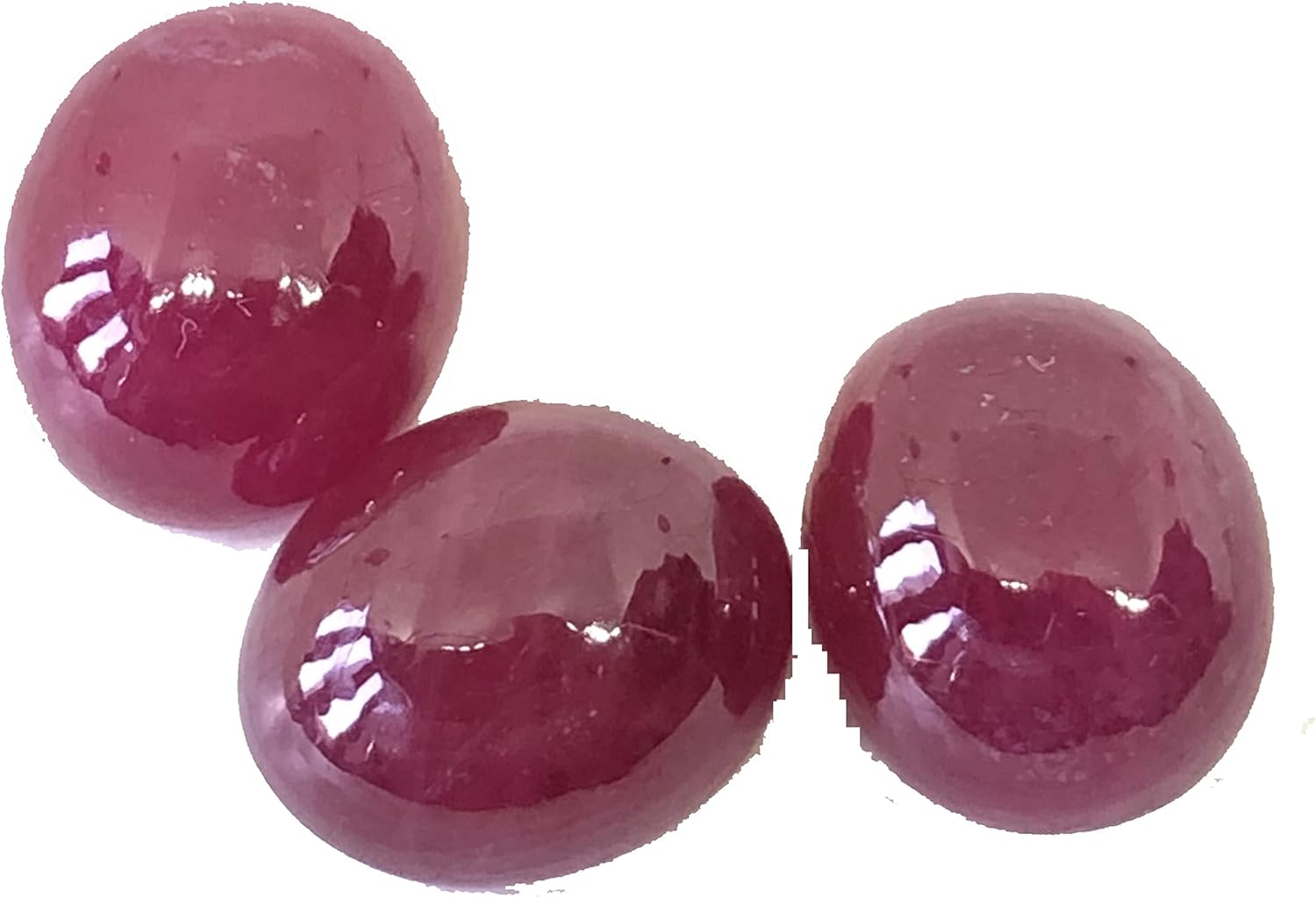 20 Ct Deep Red Ruby Oval Shape Cabochon Size 11x9 mm Valuable 3 Pieces Set Loose Gemstone Best For Making Earring, Ring, Pendant Jewelry Set