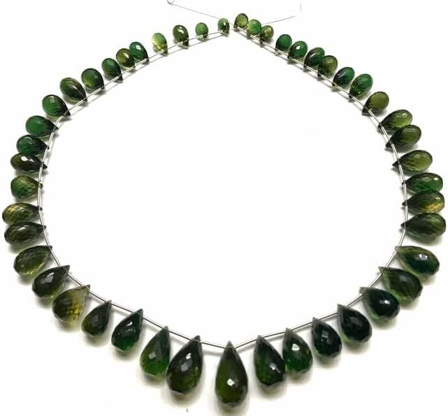 Natural Green Hydro Quartz Teardrop Smooth Beads 7-10mm 18 inch Long String Jewelry Making Gemstone Beads for Necklace Bracelet