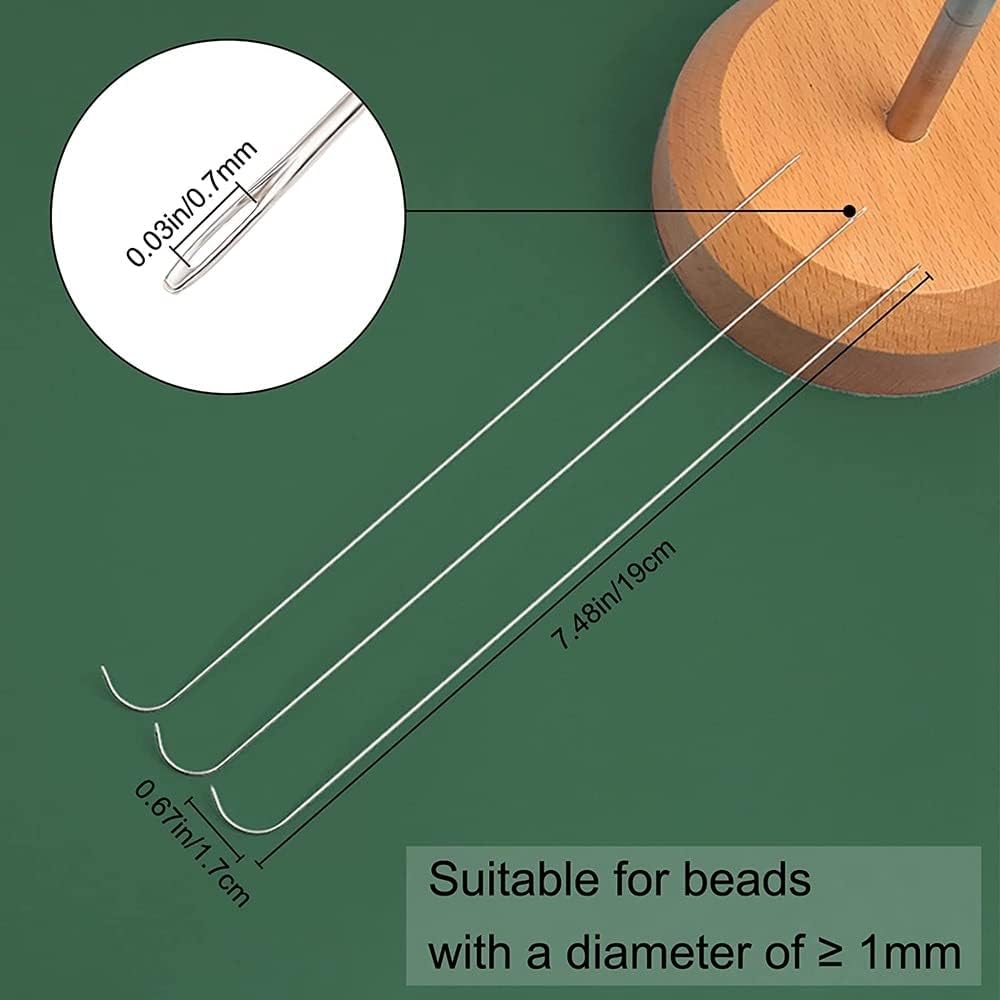 201PCS Stainless Steel Curved Needles Curved Beading Needle Bead Spinner Needles Loader String Bead Needle for Jewelry Making - (Color: 201Pcs)