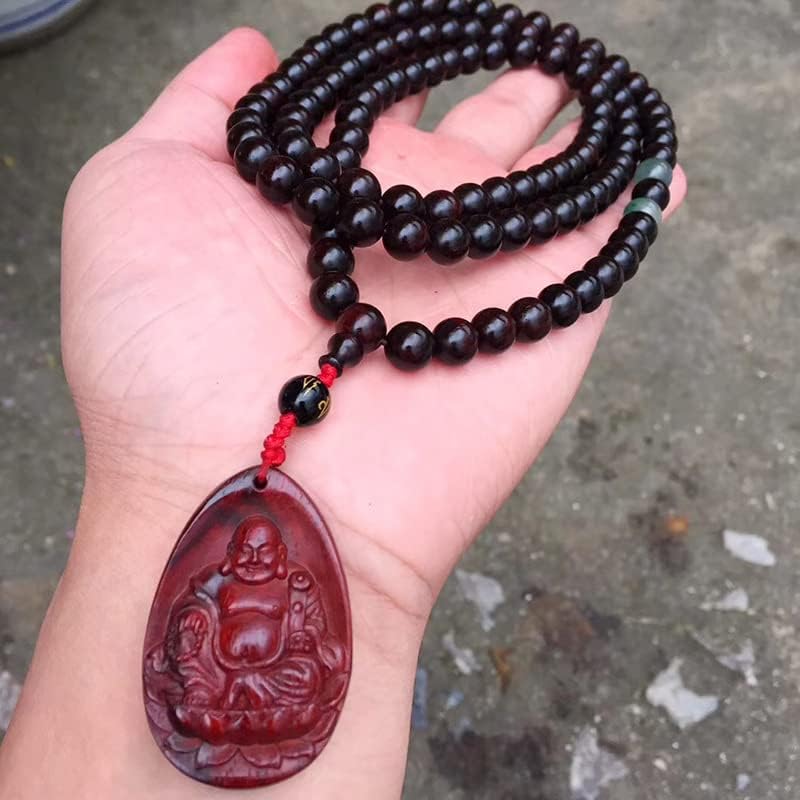 印度小叶紫檀【弥勒佛】 08 * 108颗高油密老料佛珠手串手链念珠(小叶紫檀弥勒佛)