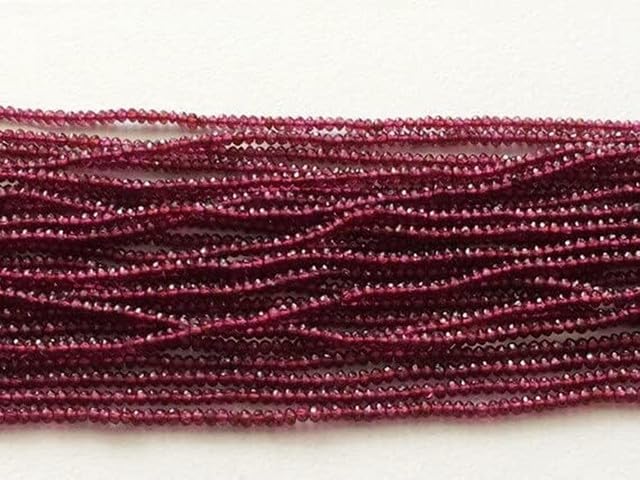 Natural Rhodolite Faceted Rondelle Beads, Pink Garnet Stone 3mm 13 Inch lot of 10 Strands CHIK-STRD-96271