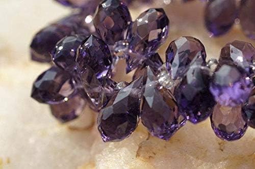 faceted crystal glass amethyst briolette, 11.5x 6 mm wire wrapped briolette, jewelry supplies 4