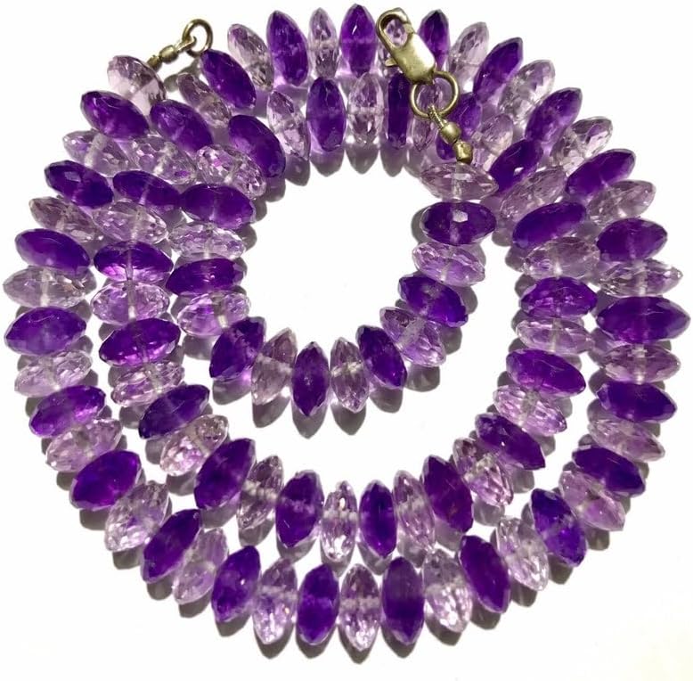 Natural Amethyst rondelle Faceted Beads 10mm 19 inch Long String Jewelry Making Gemstone Beads for Necklace Bracelet