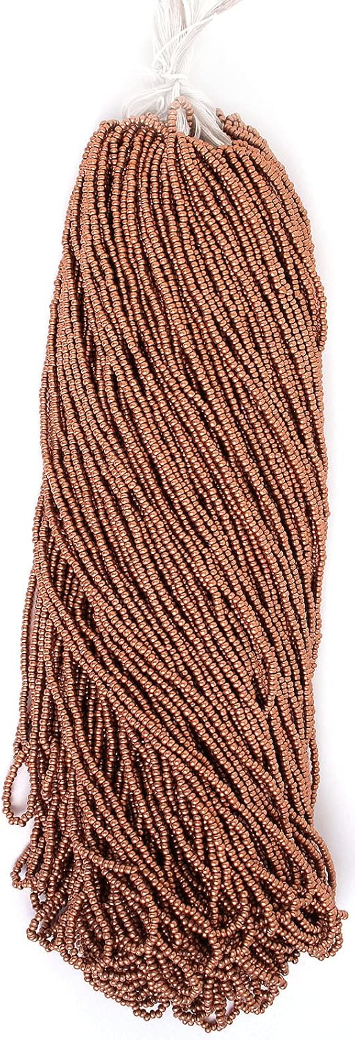 Czech Glass Seed Beads 10/0 (2.3mm Diameter) Metallic Copper Matte Strung DIY Jewelry Making Beads - 500g Bulk Bag by Preciosa (Jablonex)