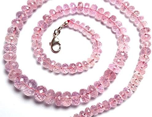 1 Strand Natural Morganite (Pink Beryl) 5 to 12mm Faceted Rondelle Beads 17 Inch