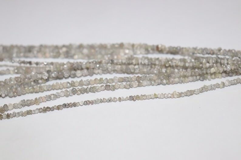 Natural Raw White Diamond Uncut Beads 3-4 mm Diamond Beads Uncut Diamond Beads Grey Diamond Beads Raw Diamond Beads