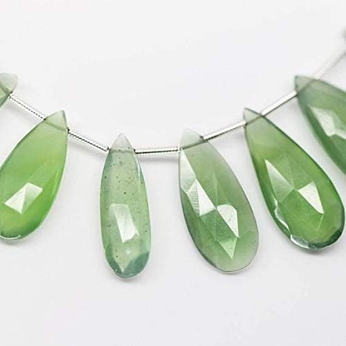 Natural Green Quartz Faceted Pear Drop Gemstone Craft Loose Beads Strand 4 Inch Long 24mm 20mm Code-HIGH-674