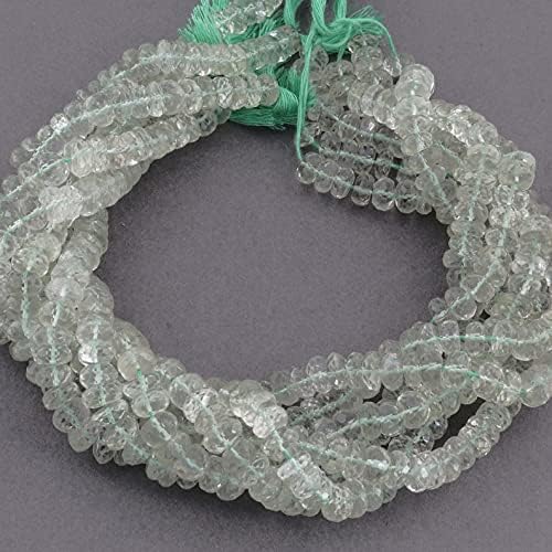 13 inch Strand of Natural gem Green Amethyst, 7.5-8mm Rondelles Faceted Beads for DIY Jewelry Making. | Beads_04038