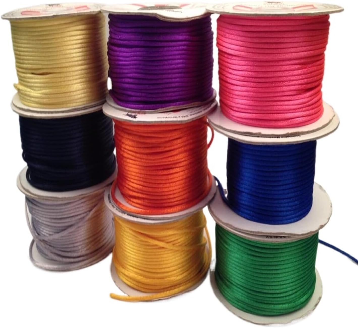 2MM Braided Macrame Silk Macrame Cord Rope Thread Wire DIY Knot Satin Bracelets Making Findings Beading 10-225Meters(Metal Grey 484,225meters)