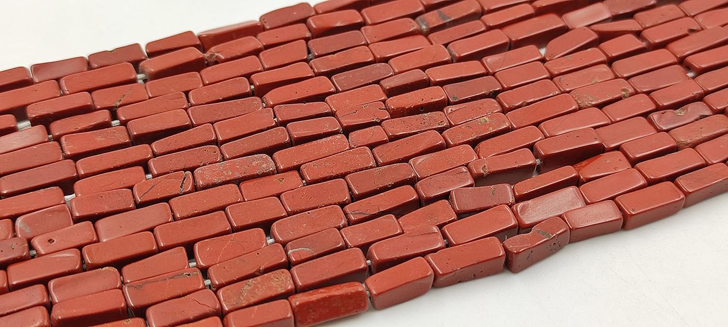 Hanumat Gems Lot of 10 Strands Natural Red Jasper Smooth Rectangle Shape Gemstone Beads,Red Jasper Irregular Flat Beads,Red Jasper Smooth Beads,13 Inches Gemstone Beads