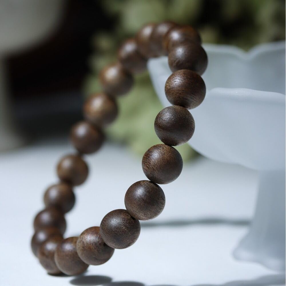 Agarwood Natural 10mm Vietnam Nha Trang Agarwood hand string Buddhist beads rosary beads