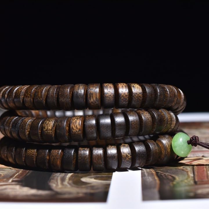 Brunei Agarwood sinensis Rosary Beads 8mm*108-Bead Prayer Beads Old Wood, Multi-Circle Long Chain