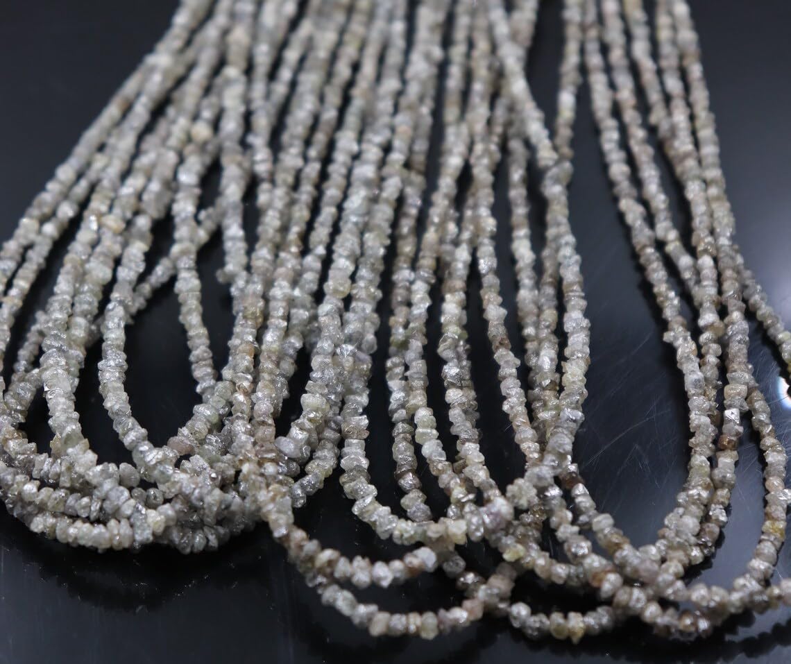 Generic AAA+ Natural Brown Diamond Uncut Beads 2.5-3mm Brown Uncut Beads Brown Diamond Beads Brown Rough Beads Conflict Brown Diamond (25 Strands), IGSC0882