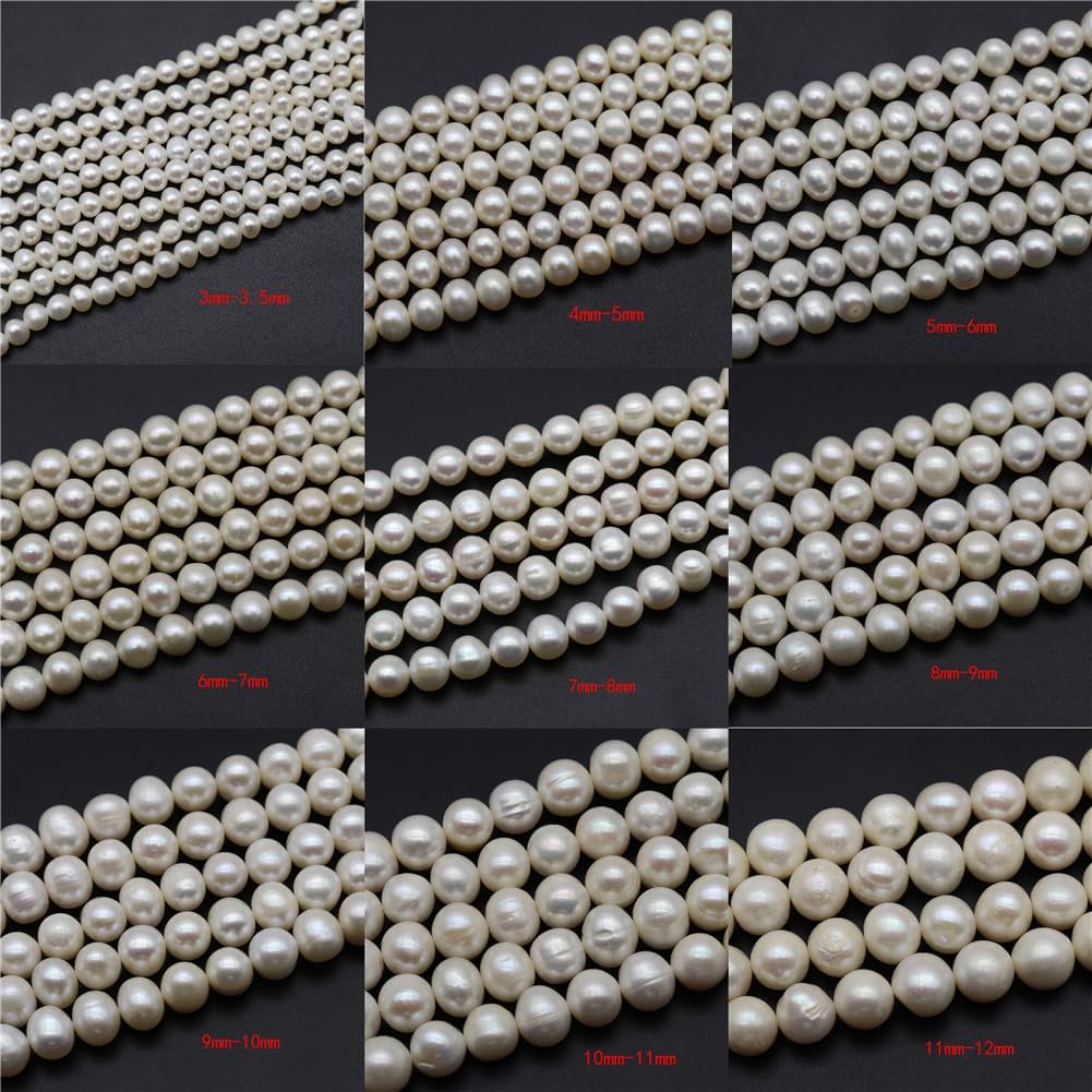 Natural Pearl Bead Freshwater Pearl Oval Circular Loose Spacer Bead for Jewelry Making DIY Necklace Earring 9mm-10mm 1000 Pieces