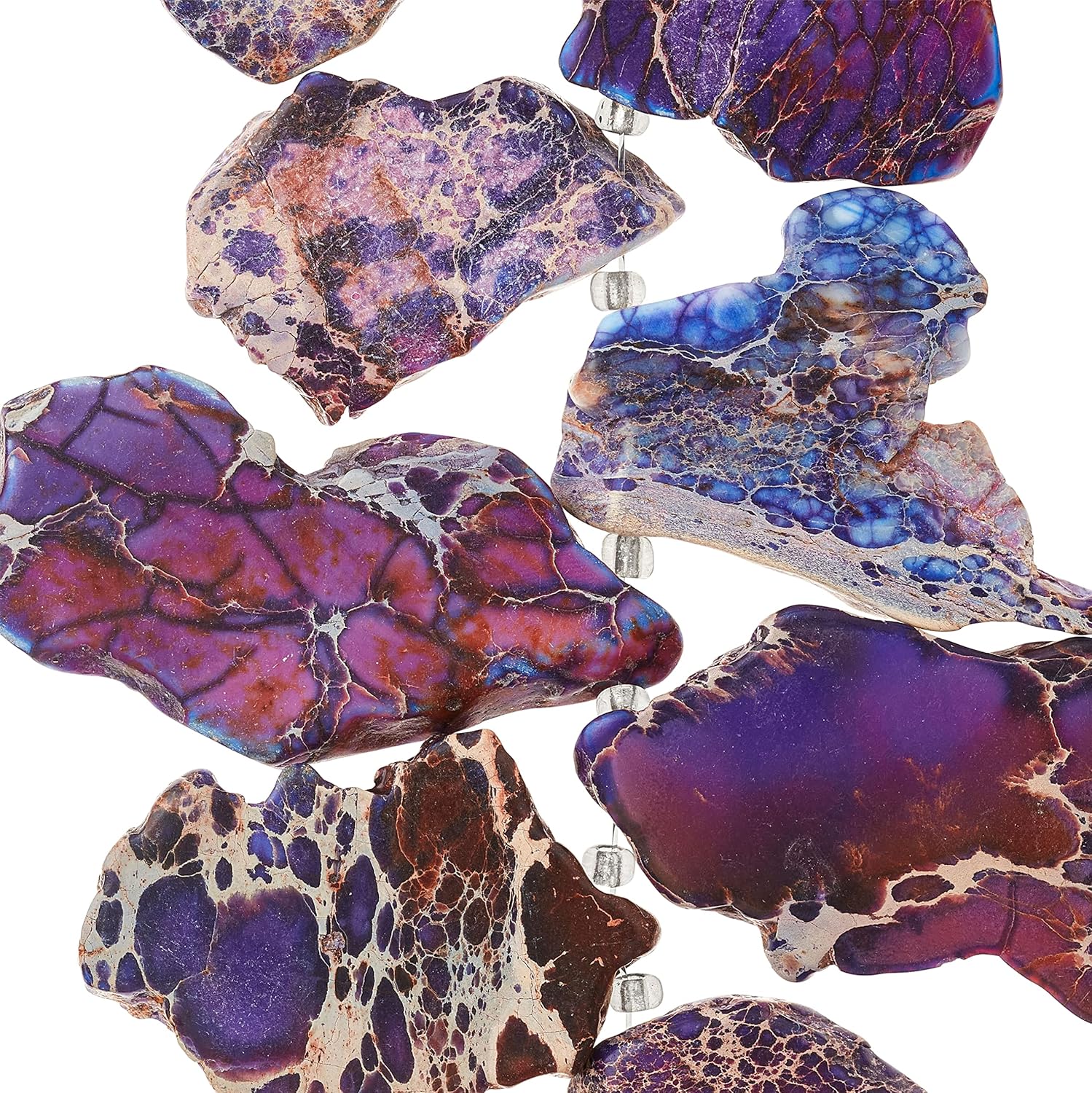 Bead Landing Brown & Purple Jasper Nugget Beads, 12 Pack