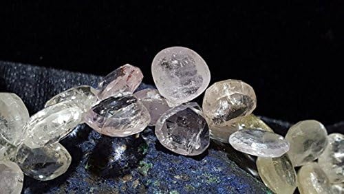 Kunzite Multi Color Faceted Briolette Beads 8 In. Strand Pastel Pink, Yellow and Clear Crystal Heart Beads, Natural Spodumen, 11.7mm x 12.6mm To 12.3mm x 12.8mm