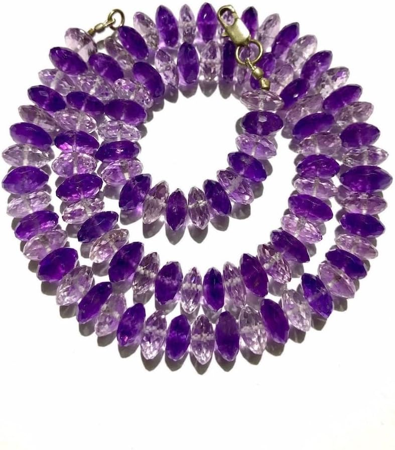 Natural Amethyst rondelle Faceted Beads 10mm 19 inch Long String Jewelry Making Gemstone Beads for Necklace Bracelet