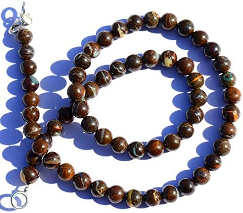 Very Rare Natural Gem Australian Boulder Opal 7.5MM Approx Size Smooth Round Beads 17.5 Inch Full Strand Finished Necklace Rare Gemstone