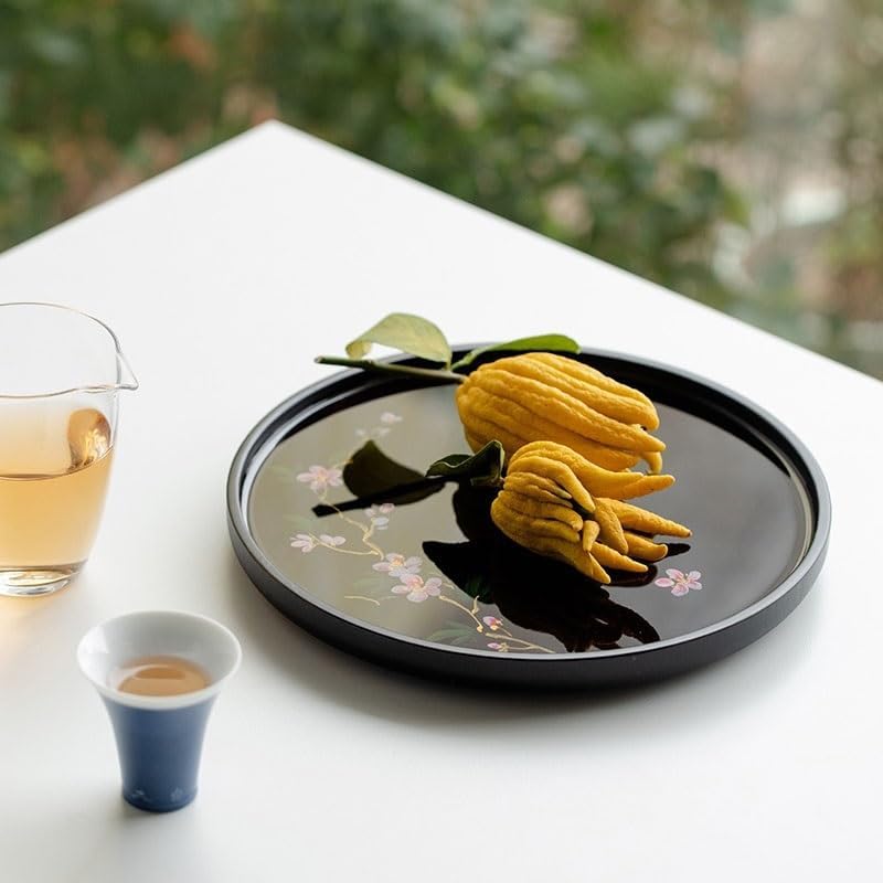 Tray Hand-Painted Teapot Holder Small Dry Tea Tray Tea Holder Household Simple Tray Tea Ceremony Accessories Storage Tray Serving Trays(D)