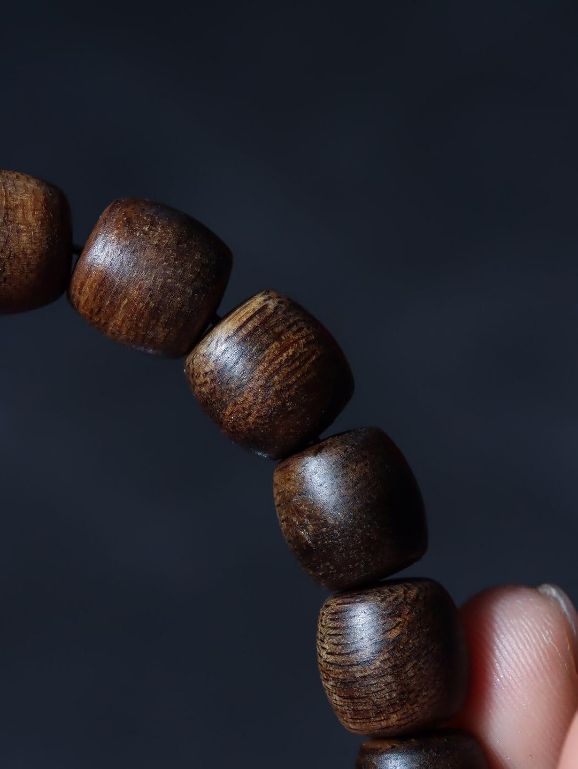 Agarwood 10mm*19pcs Fusen Red Agarwood Drum Beads Nine Points Sunken Grade Buddha Beads