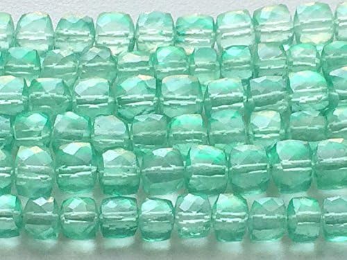 13 inch natural beads strand of 7mm faceted cube crystal quartz gemstone beads for DIY jewelry - necklace, bracelet, earring, ring.