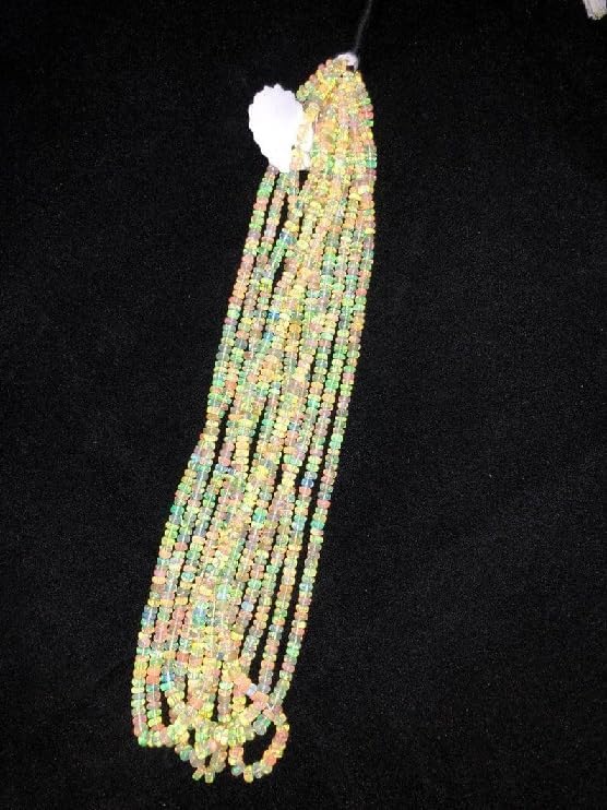 AAA+ Opal Smooth Rondelle Beads 3-4.5 mm Ethiopian Opal Smooth Rondelle Bead Fire Opal Beads Flashy Opal Bead for Making Jwelery